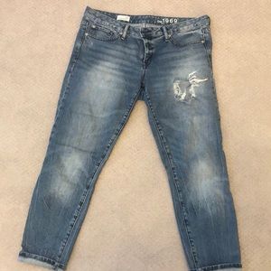 GAP distressed low rise jeans